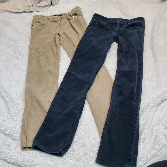Ralph‎ Lauren Tan Black Corduroy Straight Leg Bohemian Classic Pants Set Lot 2 - Picture 1 of 16
